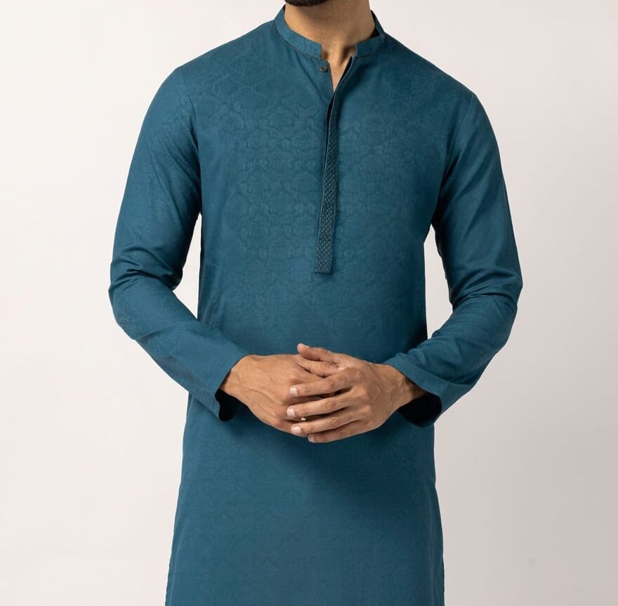 Zinc Blue Men Kurta and trouser - Image 4