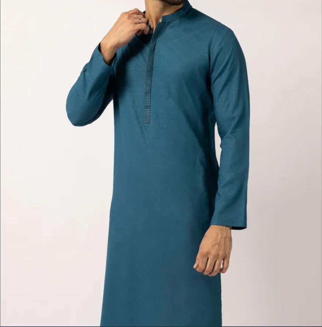 Zinc Blue Men Kurta and trouser - Image 2