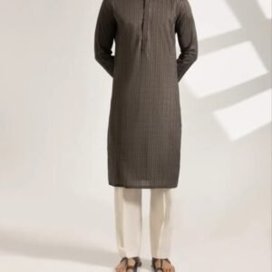 Dark Brown printed kurta pajama/trouser