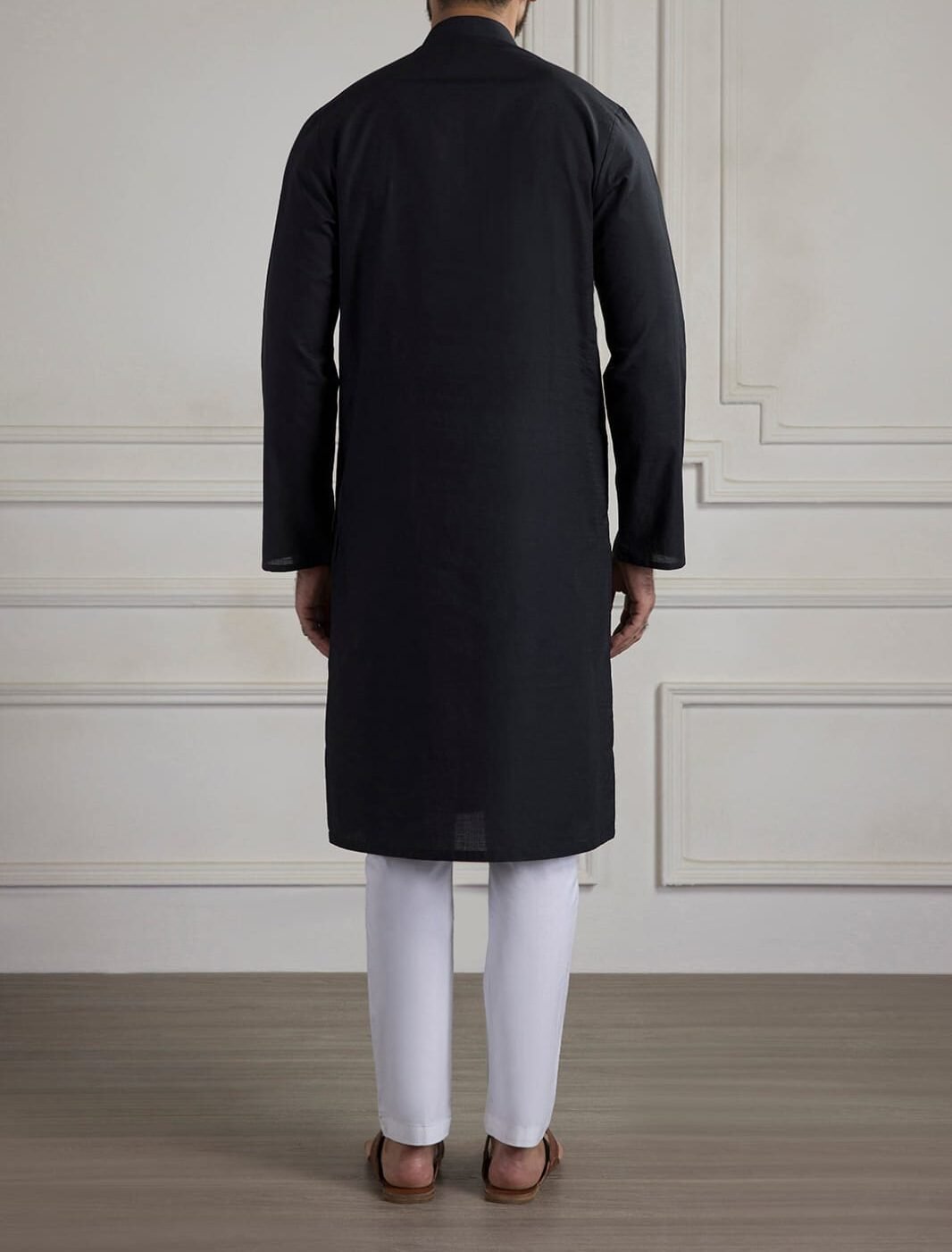 Pattern Black Kurta Pajama/Trouser - Image 2